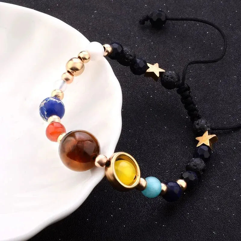 Eight Planets Alloy Bracelet, Natural Stone Bead Bracelet Women Solar System Bracelet Universe Galaxy The Eight Planets Guardian Star Natural Stone Beads Bracelet Bangle Gifts For Girls - Bellarte Enchanté Eight Planets Alloy Bracelet, Natural Stone Bead Bracelet Women Solar System Bracelet Universe Galaxy The Eight Planets Guardian Star Natural Stone Beads Bracelet Bangle Gifts For Girls